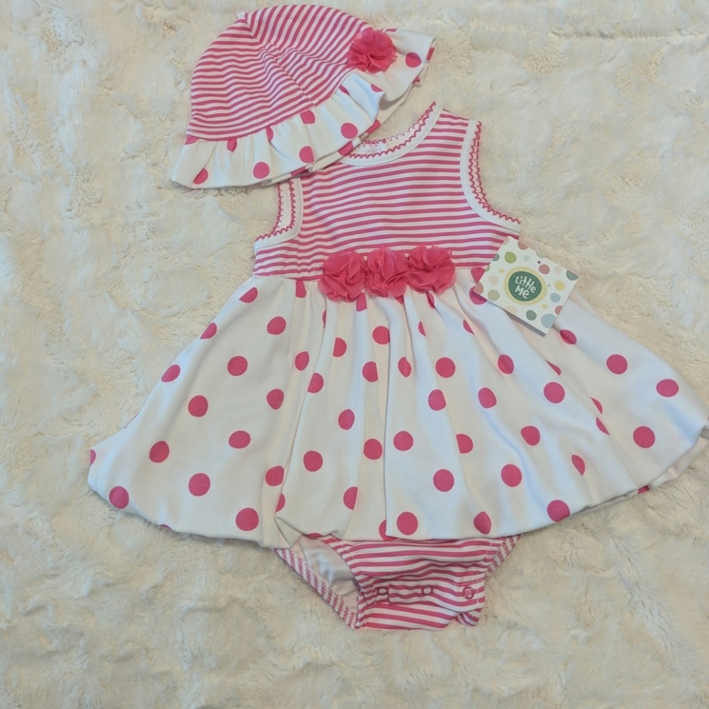 Little Me Onesie Dress with Hat